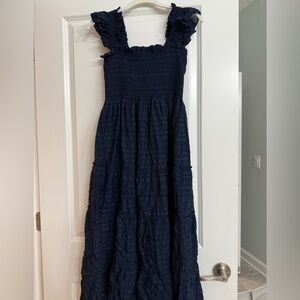 Hill house Ellie nap dress navy sheer plaid
